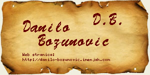 Danilo Božunović vizit kartica